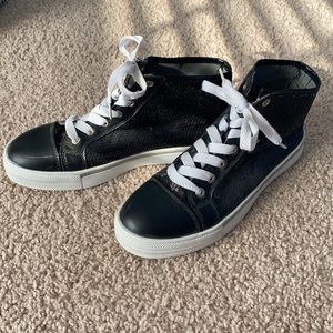 Black Sequin Hi-Top Sneakers